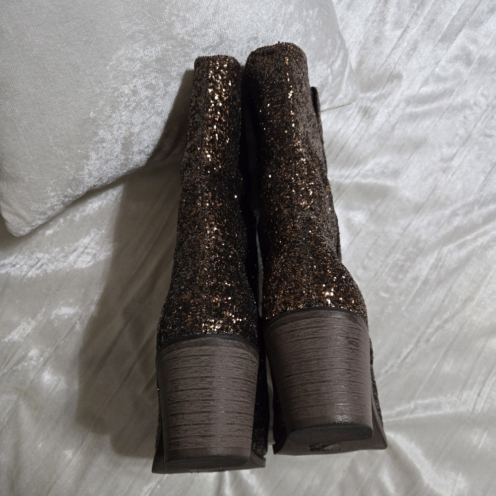 Brown Sparkle Womens Boots By Pierre Dumas Size 8 EUC!! - Picture 7 of 12